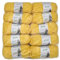 Gründl Alaska uni (Strick- und Häkelgarn mit wollartigem Charakter aus 80% Polyacryl und 20% Wolle, 100 g / 75 m, Nadelstärke: 10-12, 10 x 100 g), gelb