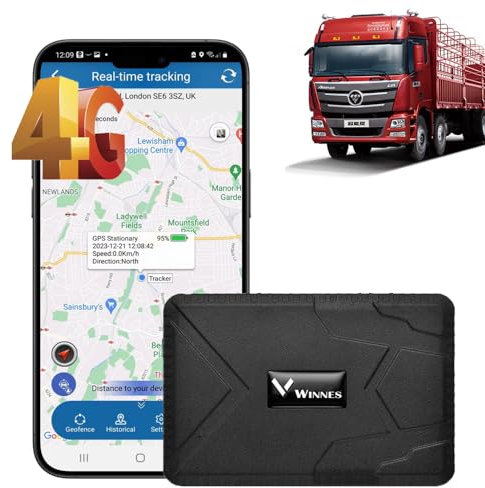 Winnes 4G TK915 GPS Tracker - Global Real-Time Location Monitor, Strong Magnet, Anti-Theft, 7800mAh Long Battery Life, No Subscription Fee