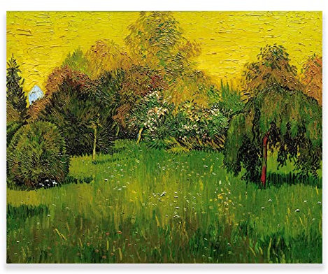 KWAY Vincent Van Gogh Gemälde – The Poet's Garden Poster – Berühmte Ölgemälde Reproduktion Druck auf Leinwand – Impressionismus Kunstdrucke für Wohnzimmer Schlafzimmer Heimdekoration ungerahmt