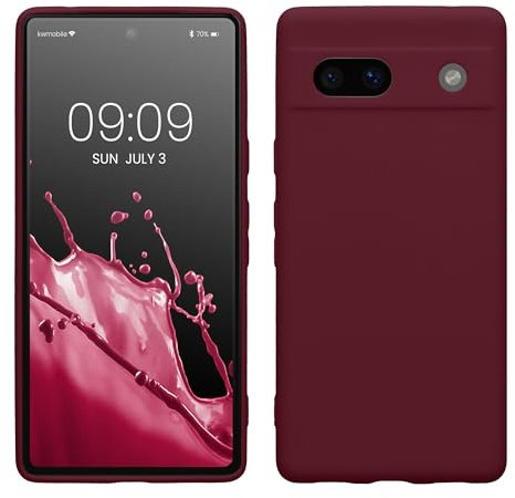 kwmobile Handyhülle kompatibel mit Google Pixel 7a Hülle - Handy Case aus weichem Silikon in Bordeaux Violett
