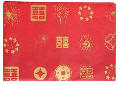 Papier de Soie XIHIRCD, 30pcs, Rouge, 50x35cm, Nouvel An, Mariage, Fête, Emballage Cadeau, Artisanat, Décoration