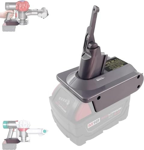 Laimiao for DYS V7/V8 Battery Adapter, for Milwaukee M18 18V Lithium Battery Convert to for DYS V7/V8 Series Vacuum Cleaner Handheld Vacuum Converter (Only Adapter)
