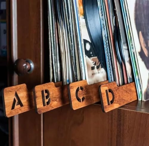 26 pièces séparateurs de disques vinyles, séparateurs alphabétiques de stockage de disques vinyles AZ, guides d'organisation de supports de disques, for bac de bibliothèque de collection de caisse d'a