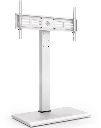 FITUEYES TV Floor Stand for 50 to 85 inch Plasma/LCD/LED TVs with Iron Base,Universal White TV Stand with Swivel Bracket/Height Adjustable, Hold 50kg Max VESA 800x400mm