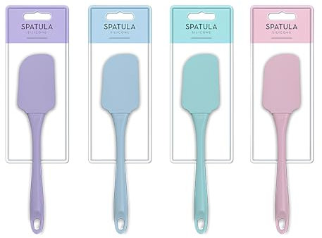 Aibulo Silicone Spatula - Multi Coloured 25cm Heat Resistant Rubber Spatulas for Cooking Baking & Mixing - Non Stick Kitchen Utensils with Seamless Design for Easy Cleaning and Safe Use (Purple)