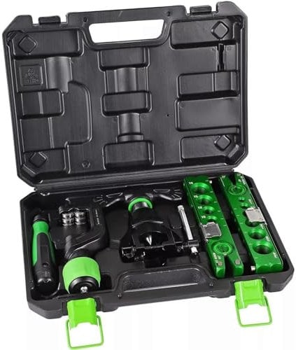 Jargrovs 5 in 1 Kit Bördelwerkzeuge für 1/4-3/4 und 6-19 mm Kupferrohr bördelgerät,45°exzentrisches bördelwerkzeug klima mit Rohrschneider für Wasserrohre/Gasrohre/bördelgerät klimaanlage