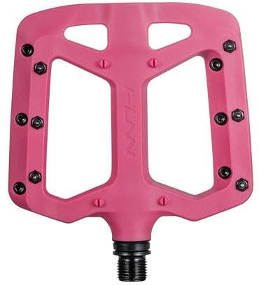 Funn Taipan Fahrradpedale aus glasfaserverstärktem Thermoplast mit 9/16-Zoll CrMo-Achsen und schienbeinfreundlichen Pins für MTB/BMX/Urban/Gravel Riding (Rosa)