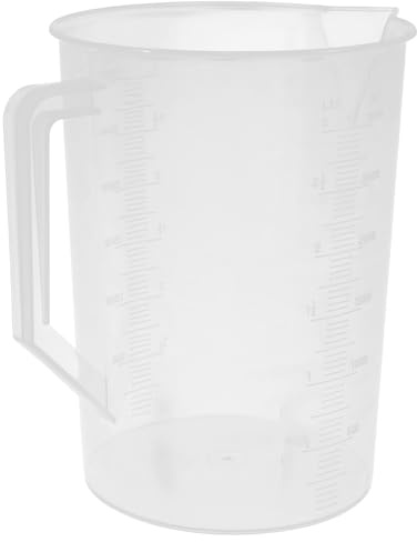 3000ml Plastic Measuring Cup with Scale, Graduated Surface | White, Anti-scald Handle, Wear-resistant Build, Easy-reading Markings, Holds Hot and Cold Liquids