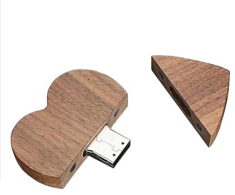 Herz USB Stick Holz 32 GB, TATMOHIK USB Speicherstick Geschenk Holz Flash Drive Memory Stick Pendrive Geburtstag/Jahrestag/Hochzeit(Enthält nur EIN USB Stick)