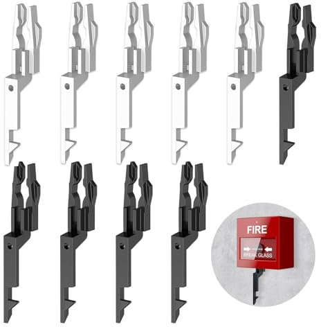 10-teiliges Testschlüssel-Set für Feueralarm, Feuermelder-Testschlüssel, Notrufpunktschlüssel, Universal-Kompatibilität und feuerfestes Material (weiß + schwarz)