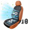 LifeUp 12V Kühlendes Autositzkissen mit Massage, Sommer Belüftete Kühlung Autositzbezug 16 Ventilatoren, Sitzkühler für SUV, Schwarz (2-in-1)