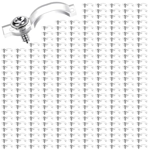 Sxutop 300 Pezzi Clip Strisce LED Trasparente Clip Fissaggio Strisce LED con 300 Viti Plastica Fissaggio strisce per 10 mm Larghezza led Strip Lights