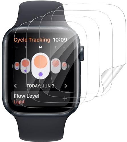 Carantee 4 Stück für Panzerglas für Apple Watch 4/5/6/SE 44mm Schutzfolie, Weich TPU Panzer Schutz Glas für Apple Watch SE 44mm Panzerfolie, HD Displayschutz für iWatch 6 44mm Schutzglas