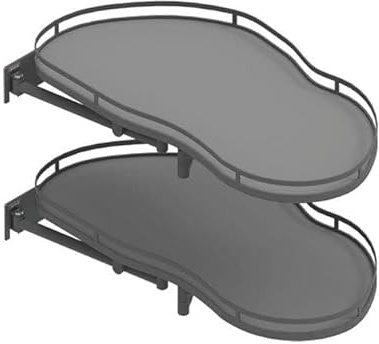 STOLMET Eckregal Eckkorb In Nierenform Organizer Für Eckschrank Ausziehbar Nierenregal Breite 100 cm Front 60 cm Rechts Graphit
