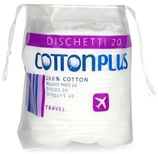 Cotton Plus Lot de 20 disquettes 100% pur coton/tampons démaquillants pour le nettoyage du visage doux et résistants