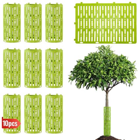 alouweekuky Lot de 10 Protection Tronc Arbre en Plastique (20 X 30 cm), Extensible Protection Arbre avec Trous D'Aération, Grande Protection Contre Les Rongeurs, Tondeuses