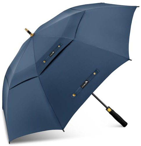 ZOMAKE Grand Parapluie XL/XXL, Parapluie Golf Grande Taille pour 2 Personnes, Solide et Résistant au Vent Fort et aux Tempêtes, Ouverture Automatique, Homme & Femme, Idéal Golf, Voyage, Quotidien