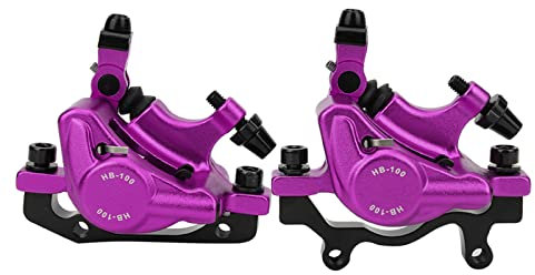 2 Stück Hydraulische Scheibenbremsen aus Aluminiumlegierung, mechanische Scheibenbremsen für Mountainbikes, Rennräder und E-Bikes (lila)