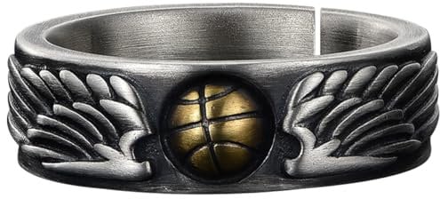 Basketball Charm Ring aus Metall, Verstellbar, Silber, Männer Schmuck