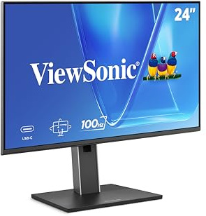ViewSonic VG2452 24 Inch 1080p Ergonomic IPS Monitor with Tilt, Pan, Pan, Height Adjustment, 100Hz, 5-Port USB Hub, HDMI, DisplayPort and 65W USB C Inputs
