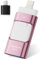 ROSPE USB Stick 256 GB für iPhone, MFi-zertifiziertes 4-in-1 Speicherstick mit USB 3.0, Lightning, USB-C & Micro-USB, kompatibel mit iPhone/iPad/Android/PC, USB 3.0 High-Speed Memory Stick, Rosa