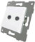 Antenne encastrée blanche, compatibilité TV/FM/SAT, utilisation en intérieur, pour recevoir des signaux TV et radio.