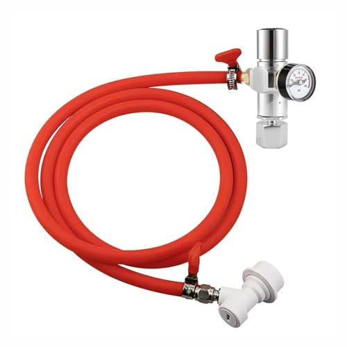 LXYTT Mini-CO2-Regler Mit Kugelverschluss-Karbonschlauch, 2-in-1-Homebrew-CO2-Ladegerät (0–60 Psi)(B)