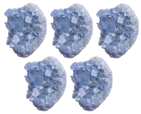 Sxmrmnx Raw CelestiteCrystals Irregular Shape Crystal Stones Gem Specimens for Home Room Shelf Decoration Stone Collection