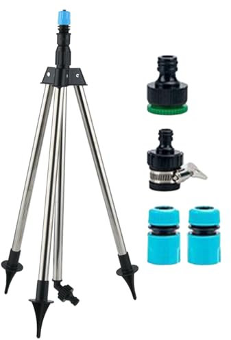 Kreis- & Sektorenregner, Impulsregner Komplettset – Pulsationssprenger mit Stativ – Höhenverstellbar 56–90 cm – Gartensprenger für Rasen, Hof, Obstgarten, Landwirtschaft, Gartenpflege