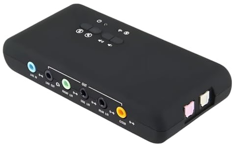 Risegun Carte son externe USB 7.1, 8 canaux, USB 2.0, adaptateur audio stéréo, carte son externe, taux d'échantillonnage 32 kHz/44 kHz/48 kH, cartes son externes pour PC portable
