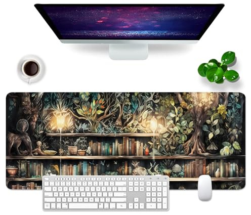 Large Gaming Mouse Mat XL Desk Mat 31.5x11.8x0.12 inch Desk Pad Keyboard Mouse Pad (Vintage Style)