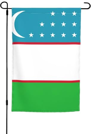 Flagge der Republik Usbekistan, Druck, lichtbeständig, Gartenflaggen, Ganzjahresflagge, Outdoor-Hofdekoration für Veranden