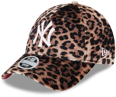 New Era Women MLB 9FORTY Velours Leopard Cap New York Yankees White Logo