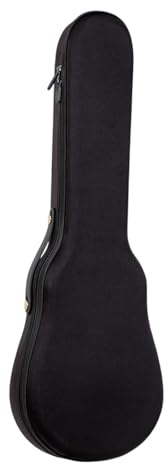 Jiuvaso Custodia rigida per ukulele da 23 pollici, custodia morbida antiurto, anti-collisione, tracolla regolabile, per ukulele, borsa per strumenti, Nero