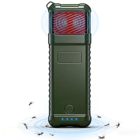 Portátil Repelente de Mosquitos Exterior, SGZIOO Anti Mosquitos Electrico con Lámpara de Camping, 4 Pastillas Repelentes, IP65 Impermeabl per il campeggio, l'escursionismo