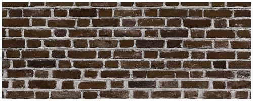 Wallario Küchenrückwand selbstklebend 115 x 50 cm, Motiv: Ziegelsteinwand in braun - Backsteine | Spritzschutz abwischbar & pflegeleicht