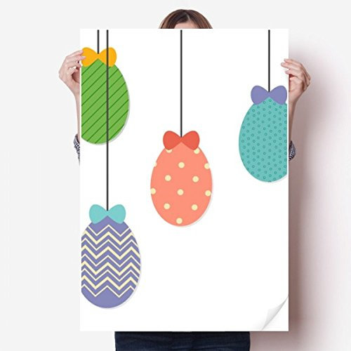 DIYthinker Ostern Religion Festival Hängen gefärbtes Ei Vinylwand-Aufkleber Poster Mural Tapete Raum Aufkleber 80X55Cm 80Cm X 55Cm Mehrfarbig