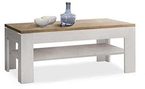 expendio Couchtisch Durio 17 Pinie weiß 120x75x43 cm Sofatisch Beistelltisch Tisch Wohnzimmertisch