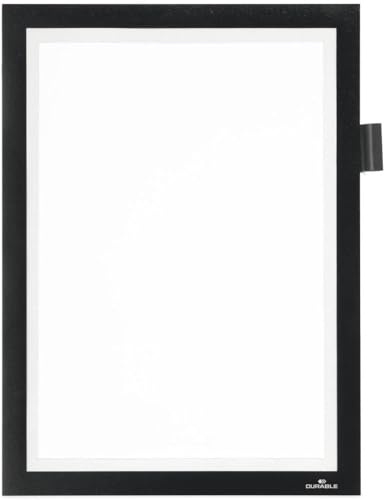 Durable Magnetic Frame Duraframe Note A4, Black | Magnetic Attachment, Includes Pen Holder, Open Front for Writing Directly on the Paper Insert, Made in Poland