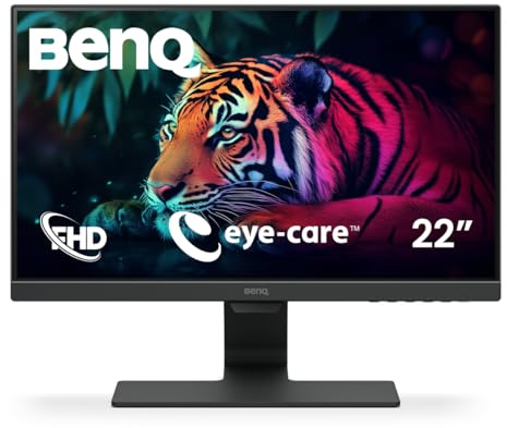 BenQ Eye CareSlim Bezel Monitor | Optimiert für Zuhause und Büro mit adaptiver Helligkeitstechnologie schwarz 22-inch (IPS)