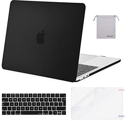 MOSISO Custodia Compatibile con MacBook Pro 13 Cover M2 M1 Chip 2025-2016 A2338 A2289 A2251 A2159 A1989 A1706 A1708, Case per MacBook Pro 13,3 Pollici&Copritastiera&Pellicola&Borsa, Nero
