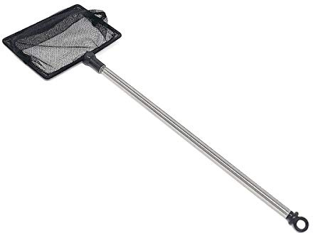 Fine Mesh Fish Tank Net with Long Handle – Aquarium Fish Net with Extendable 24-inch Long Handle – Fish Tank Aquarium Accessories