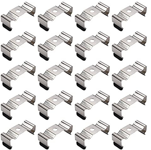Othmro 100 Stück T8 Clips Halterung Aufhänger für LED-Lichtröhre, LED Leuchtstoffröhre, vernickelte Manganstahl