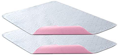 Bedecor 2 Stück Bettunterlage Wasserdicht 70x90 cm Rosa Atmungsaktive Absorbierend waschbare Matratzenauflage wiederverwendbar