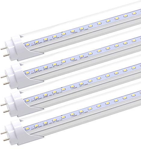 Probelie T8 T10 T12 LED-Leuchtstoffröhre, 60 cm, 8 W, 61 cm, Ersatz für LED-Leuchtstoffröhre, entspricht 20 W, 1120 lm, 5000 K Tageslichtweiß, Vorschaltgerät, transparente Abdeckung, 4 Stück