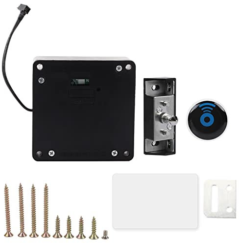 Demeras RFID Cerradura Inteligente,Cerradura Electronica,Cerradura de cajón en Officina/Casa/Cocina,RFID Smart Hidden Cajón Locker,Electrónico Negro