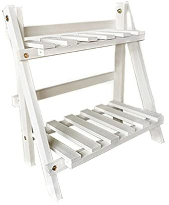 Blumentreppen Pflanzregal 2 Ebenen Pflanzenständer aus klappbare Blumenständer Blumentopf Ständer Topfgestell Blumentreppe aus Leiterregal innen draußen Blumenständer für Balkon und Garten