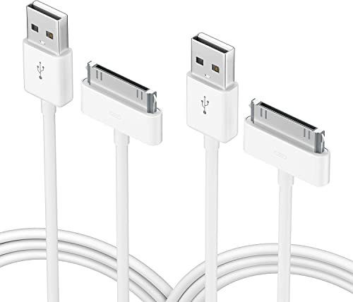 Apple Certified 30 Pin USB Charging Cable, UPoweradd 4.0ft USB Sync Charging Cord iPhone Compatible for 4 4s 3G 3GS iPad 1 2 3 iPod Touch Nano White (2 PCS)