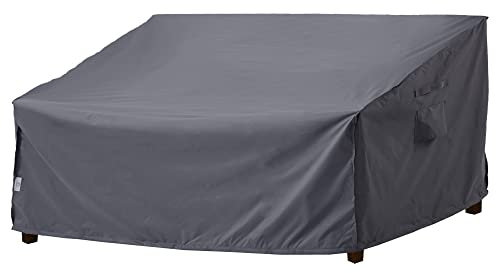 F&J Outdoors Abdeckhauben für Garten Loveseats, Umweltfreundlicher Stoff Wasserdicht UV Beständige 2-Sitzer Lounge 3-Sitzer Sofas Schutzhülle Gartenbänke Bank Plane (Grau:178x99x89/61cm)