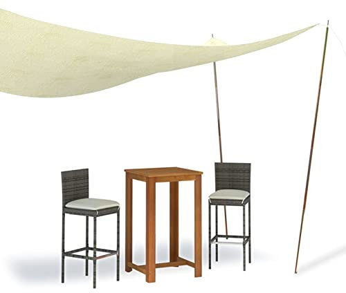 Susany Aste per Parasole a Vela 2 pz 200 cm, Set di 2 Aste in Acciaio Zincato | Asta per Tenda | Portatile Pali per Tenda Kit